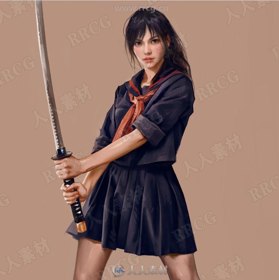 美国插画师Steve Jung的各类美女写实头像和机械类原画集