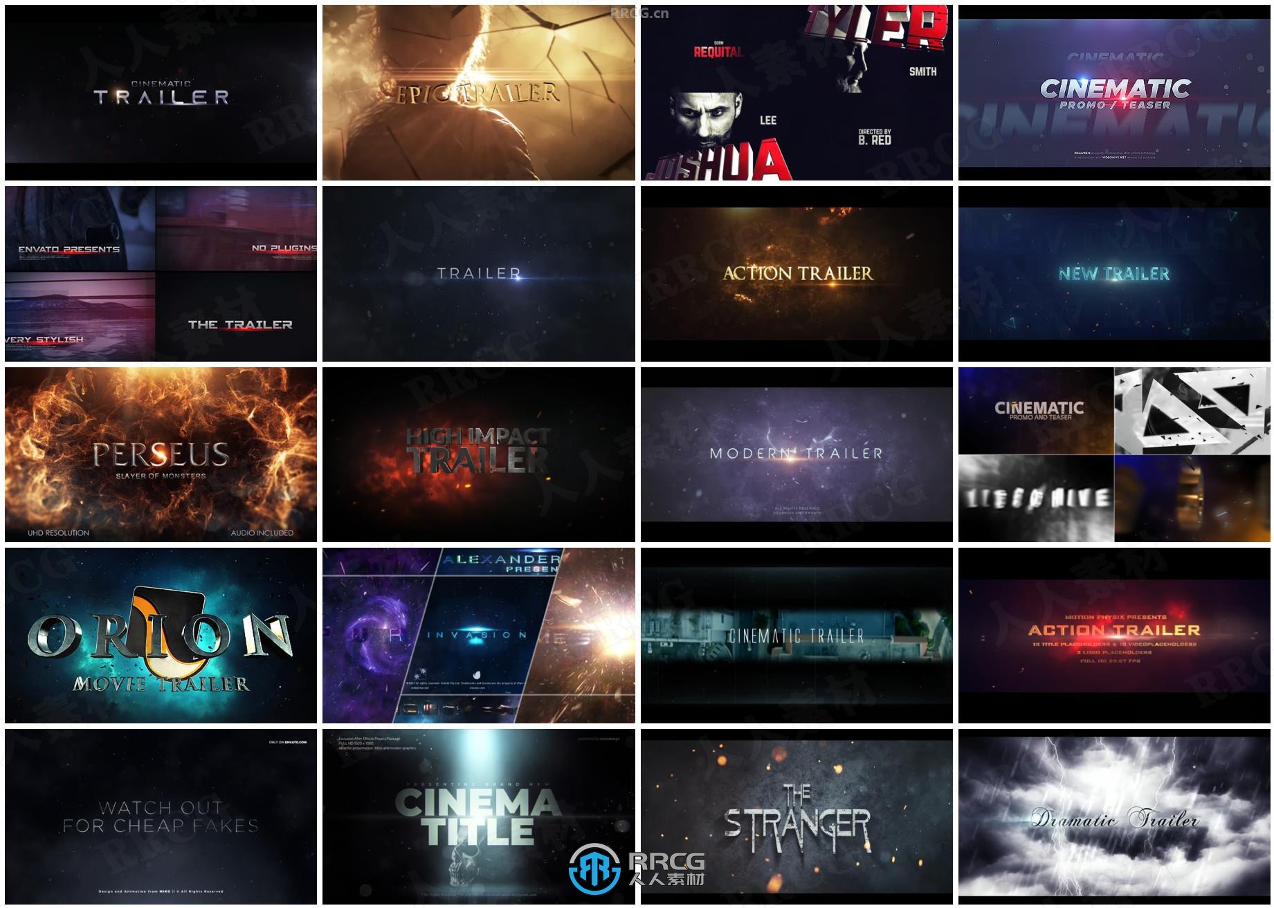 After Effects预告片片头动画AE模板合集2025年第一季