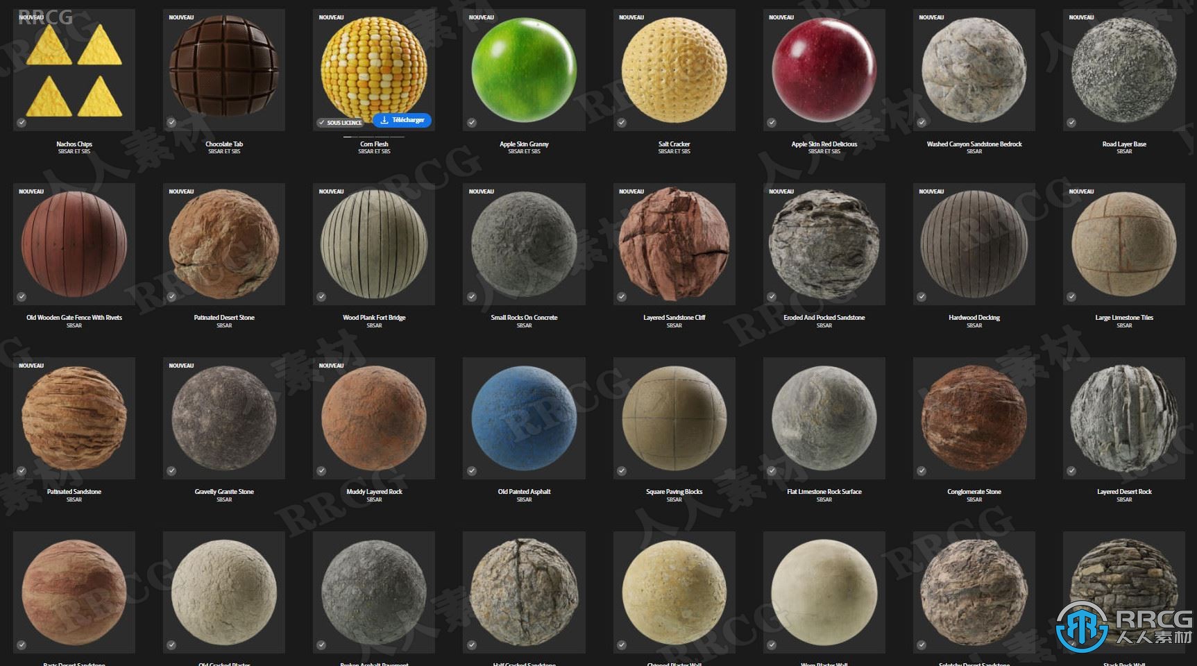 41组高品质石头石膏砖块等Substance Designer材质合集