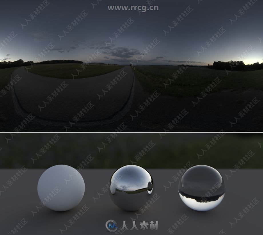 7组黄昏郊外公路16K高清HDRI全景贴图合集